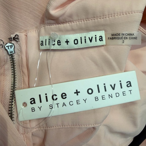 Alice + Olivia Holly ruffled dress high low Blush Pink gown maxi party Revolve 2 - Picture 10 of 10